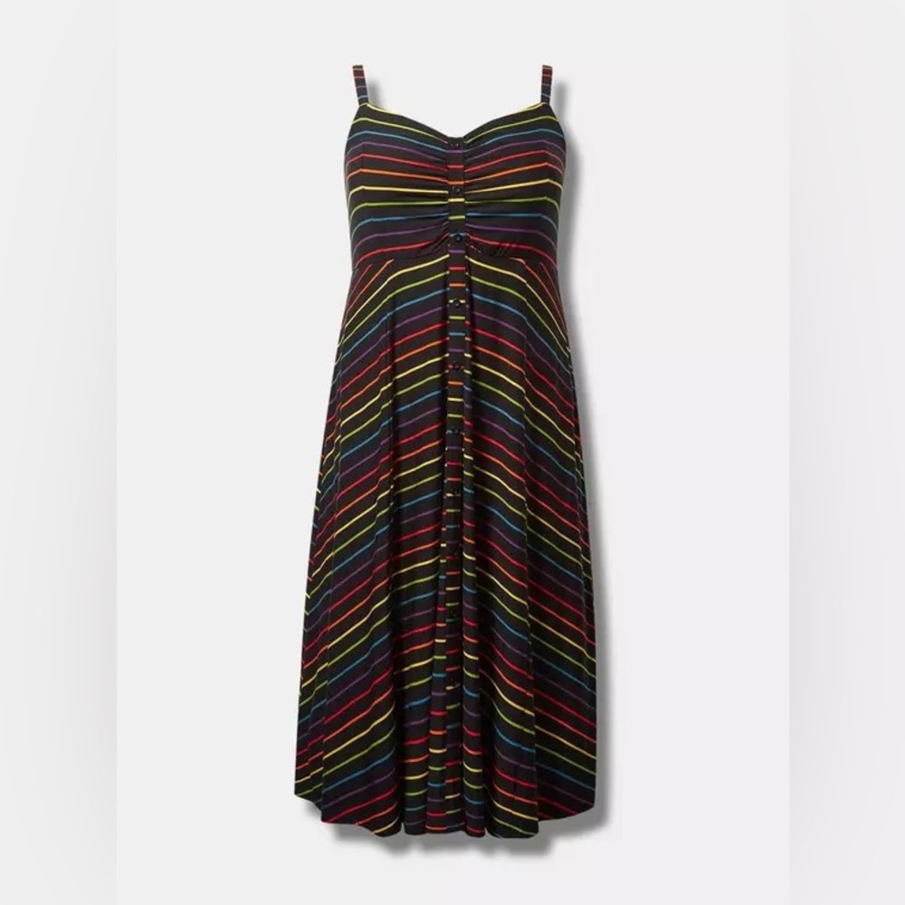 🏳️‍🌈 NWOT Midi Super Soft Button-Front Dress Pride 2024